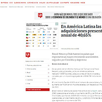 En Amrica Latina las fusiones y adquisiciones presentaron un alza anual de 40,65%